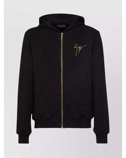 Giuseppe Zanotti Black Cotton Hooded Jacket for men