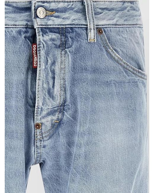 DSquared² Blue Denim Straight-Leg Jeans for men