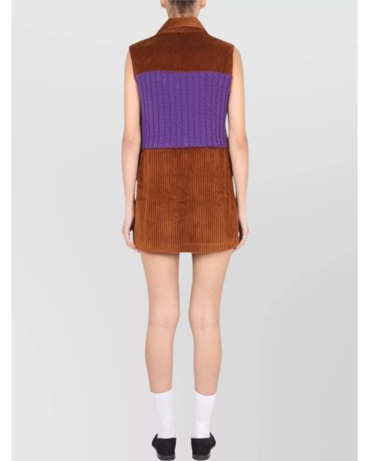 Cormio Brown Corduroy Mini Dress