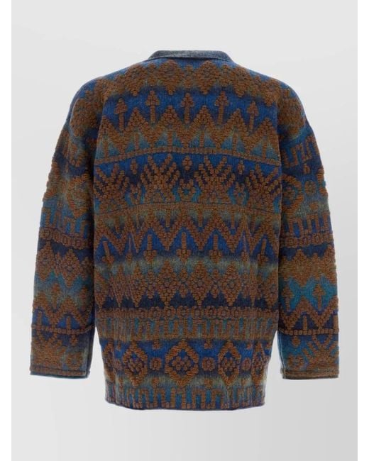 Alanui Blue Embroidered Oversized Cardigan for men