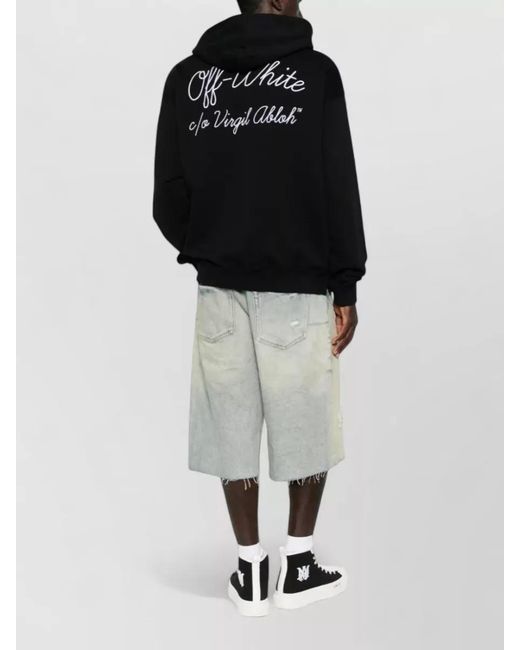 Off-White c/o Virgil Abloh Black Logo Detail Skate Hooded Sweatshirt for men