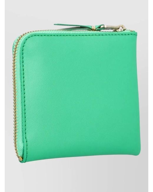 Comme des Garçons Green Leather Zip Wallet