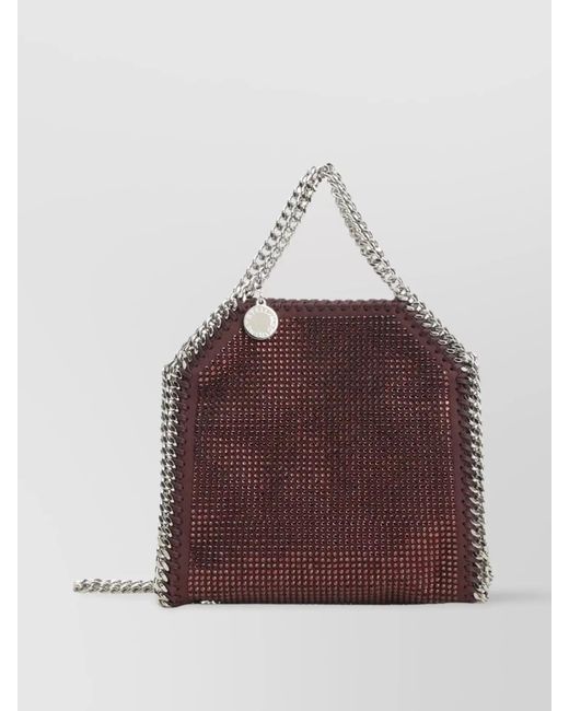 Stella McCartney Brown Falabella Tiny Crystal-Embellished Crossbody Bag