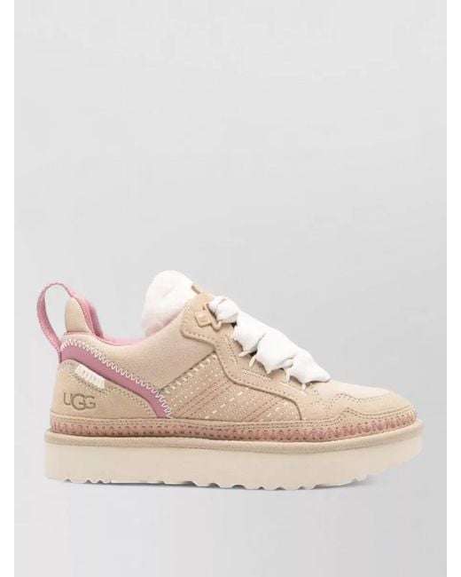 Ugg Pink Lowmel Meadow Lace Up Sneakers
