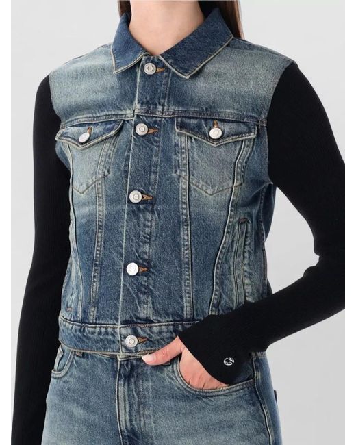 Coperni Blue Ribbed Denim Jacket
