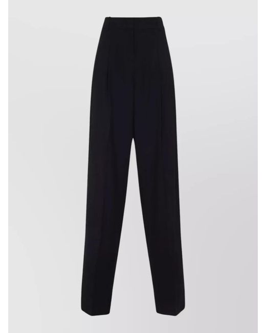 Frankie Shop Blue High Waist Mid Length Wide Leg Pants