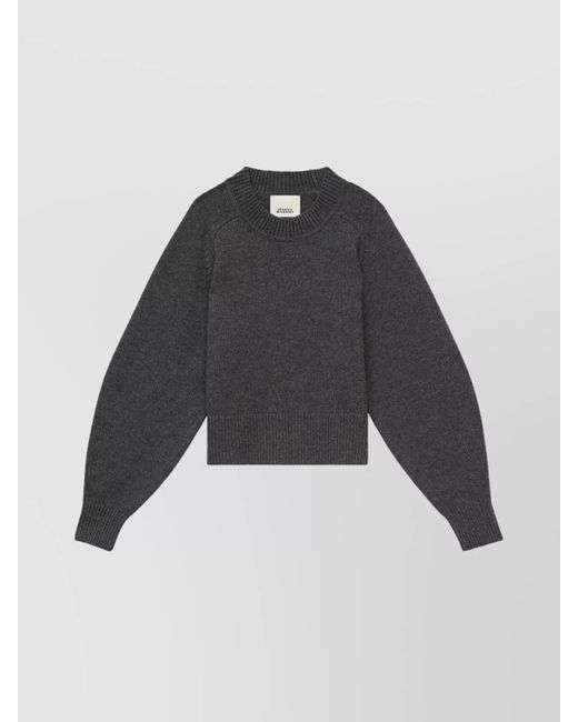 Isabel Marant Black Leandra Ribbed Crew Neck Sweater