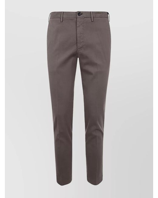 Incotex Gray Straight-Leg Trousers for men