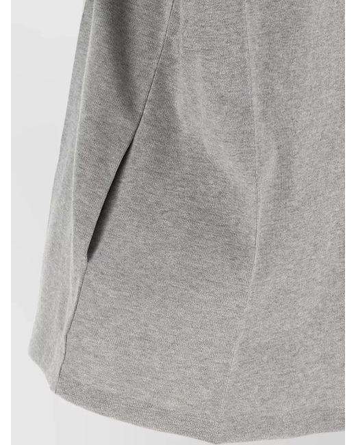 Miu Miu Gray Crew Neck Mini Dress Ruffle Detail