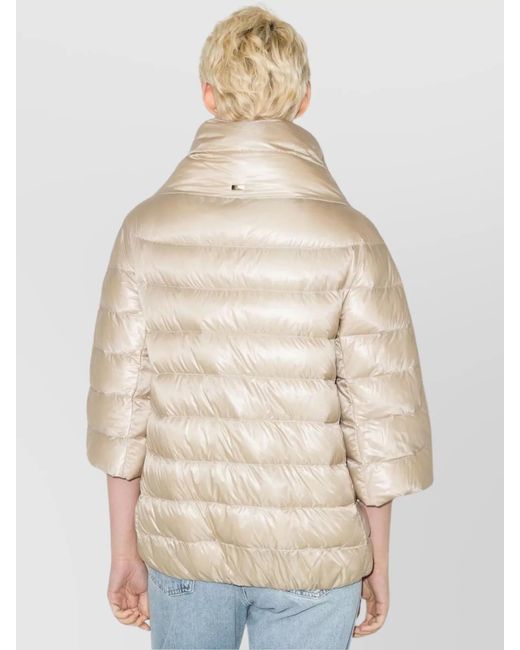 Herno Natural Down High-Neck Cropped Puffer Jacket