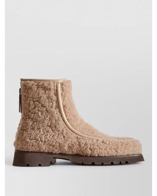Hereu Brown Armenta Low Shearling Ankle Boots