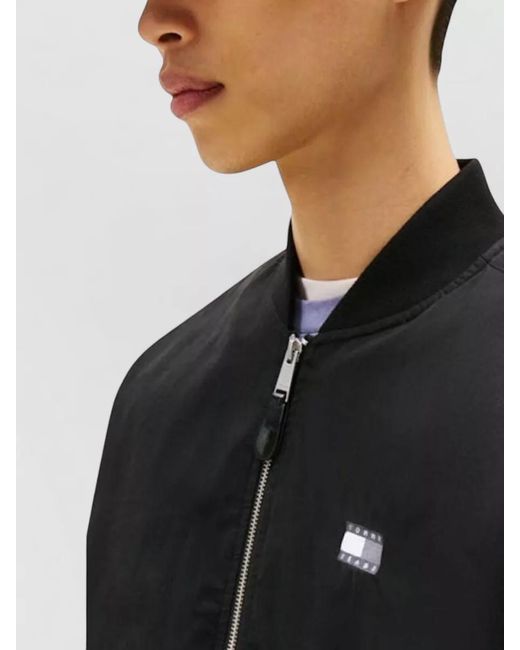 Tommy Hilfiger Blue Recycled Cotton Bomber Jacket for men