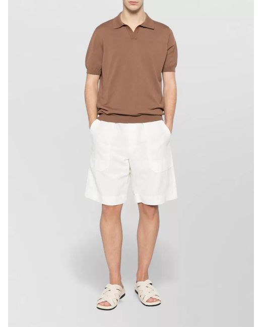 Tagliatore Brown Cotton Short-Sleeve Polo Shirt for men