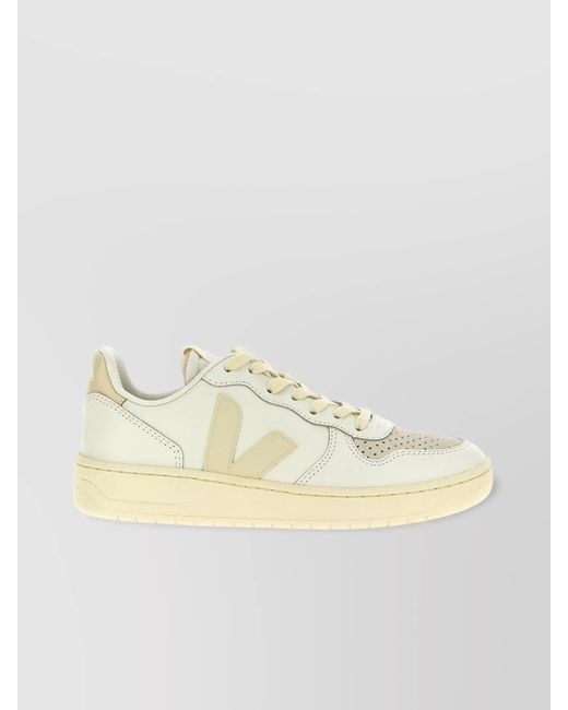 Veja Natural Leather Low-Top Sneakers
