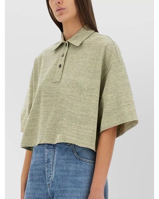 Bottega Veneta Natural Cotton Pique Polo Shirt
