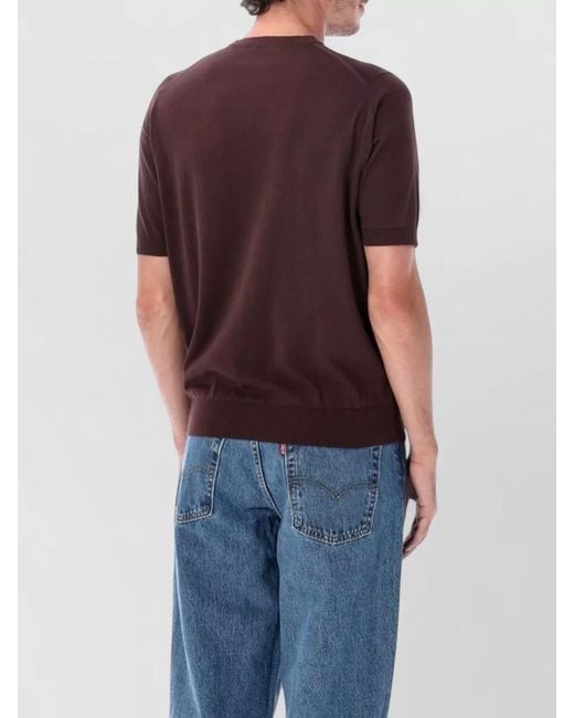 John Smedley Red Kempton Sea Island Cotton Crew T Shirt for men