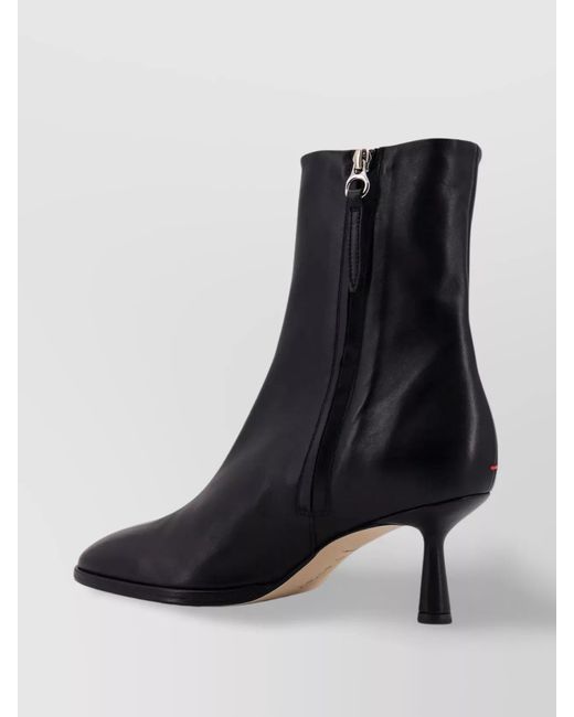 Aeyde Black Leather Zippered Ankle Boots