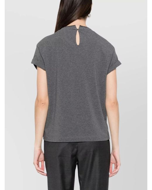 Brunello Cucinelli Gray Cotton Short-Sleeve Jersey T-Shirt