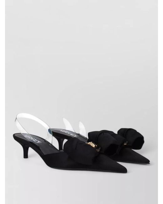 Versace Black Satin Slingback Sandals