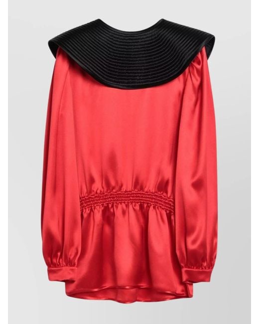 Valentino Red Silk Blouse