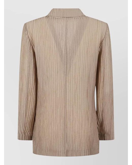 Emporio Armani Natural Pleated Single-Breasted Blazer