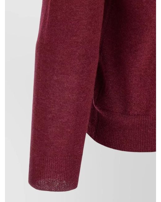 Zanone Red Giro Cashmere Crew Neck Long Sleeve Sweater for men