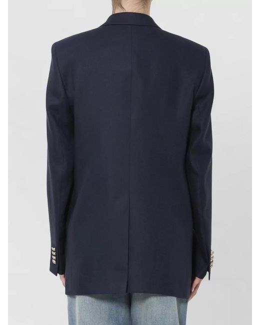 Tagliatore Blue Double-Breasted Linen Jacket