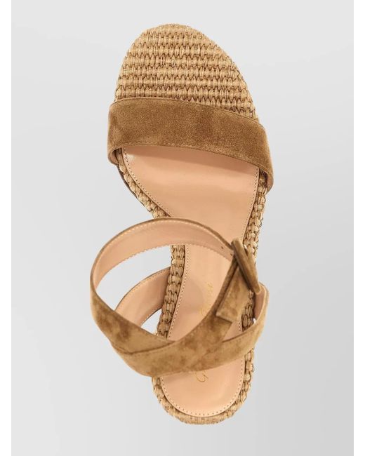 Gianvito Rossi Natural 'Riviera' Block Heel Sandals