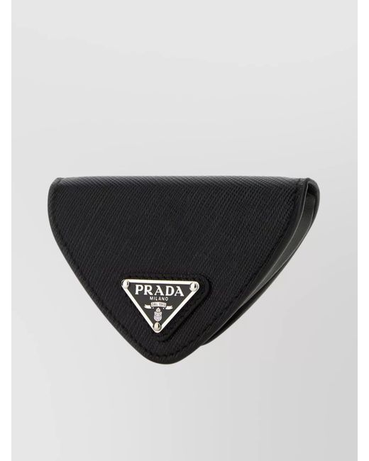 Prada Black Leather Coin Purse for men