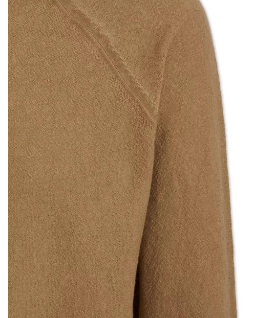 Paolo Pecora Brown Crew Neck Knitted Sweater Long Sleeves Ribbed Trims for men