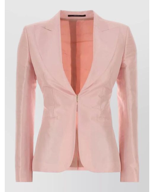 Gucci Pink Silk Faille Single-Breasted Suit Jacket