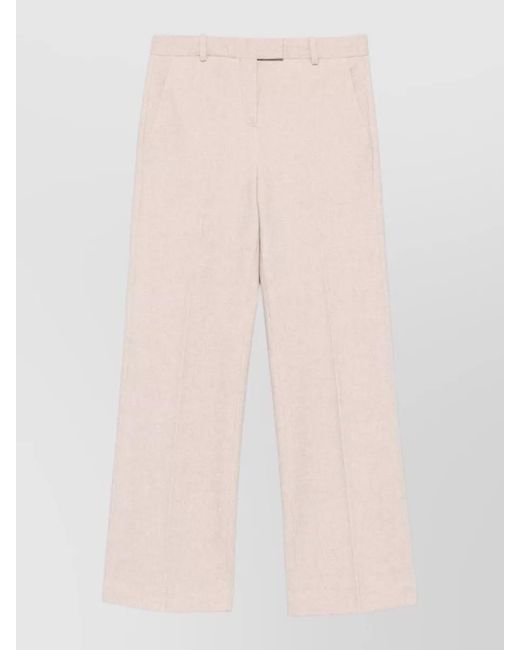 Circolo 1901 Natural Cotton Blend Trousers Mid Rise Straight Leg
