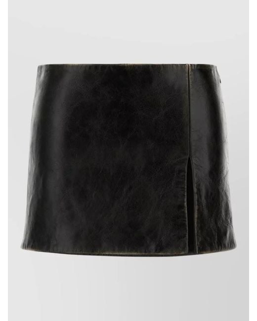 Miu Miu Black Leather Mini Skirt