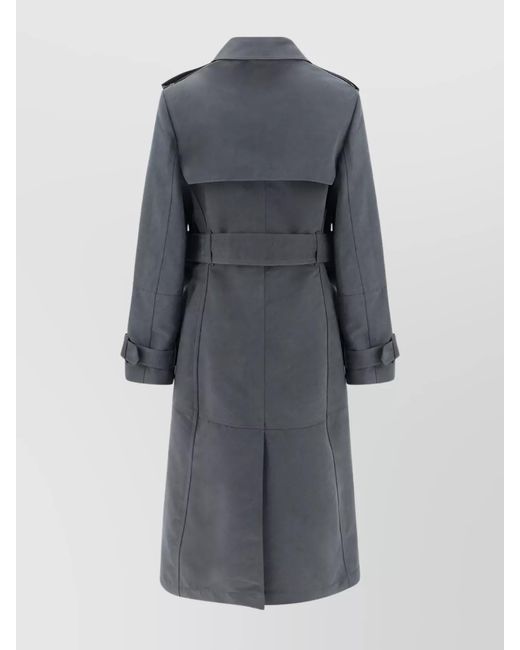 Burberry Gray Belted Trench Coat Epaulettes