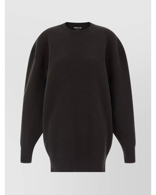 Tom Ford Gray Sculptural Double Face Dress