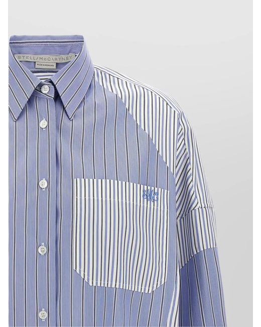 Stella McCartney Blue Striped Cotton Shirt