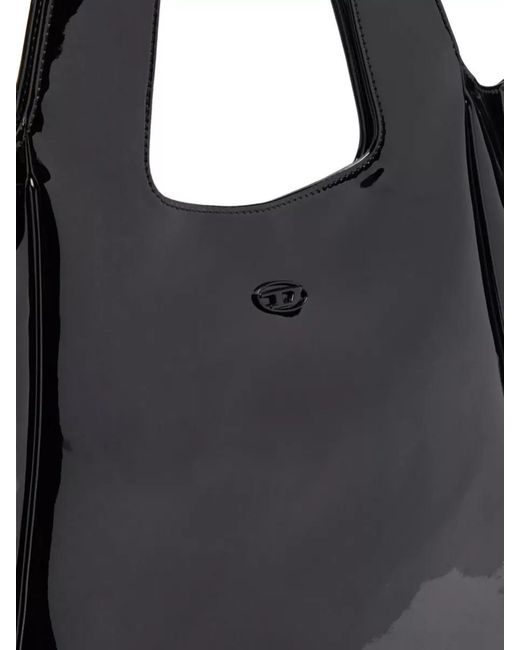 DIESEL White Play Shopper Ew Shoulder Bag