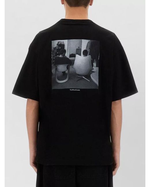 YMC Black Triple Jc Fm Crew Neck Graphic T Shirt for men