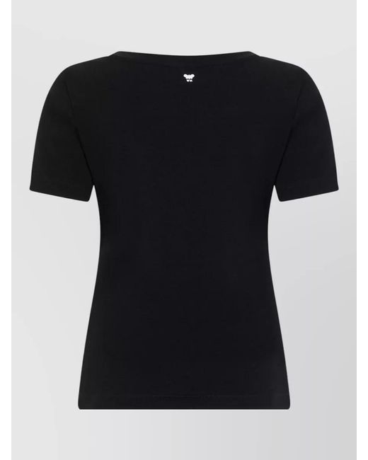 Weekend by Maxmara Black Slim Fit Cotton Jersey Round Neck T Shirt