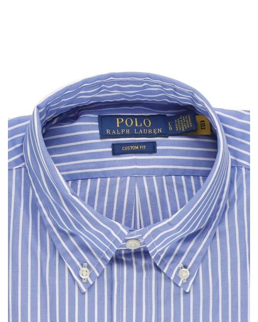 Ralph Lauren Blue Striped Cotton Long-Sleeve Shirt for men