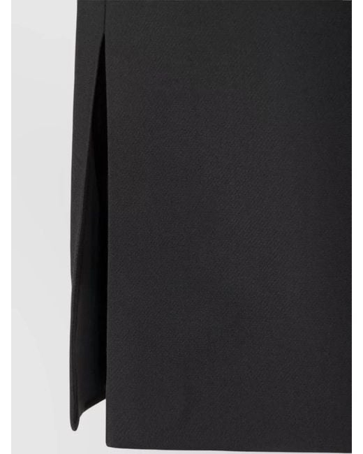 Fendi Blue Midi Skirt Slim Fit Side Slit Lined