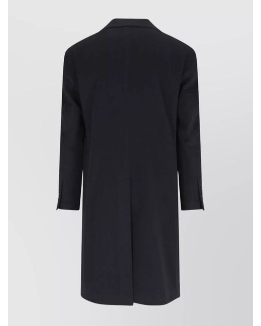 Tagliatore Blue Structured Double-Breasted Long Jacket for men