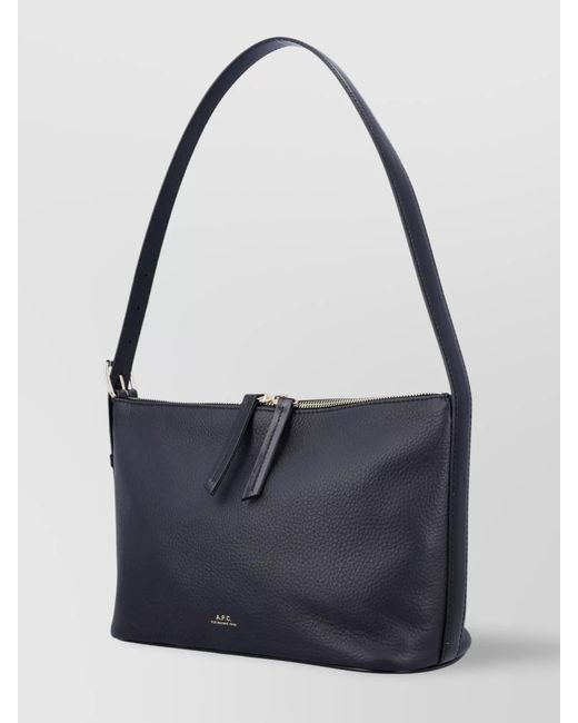 A.P.C. Blue Vera Leather Shoulder Bag