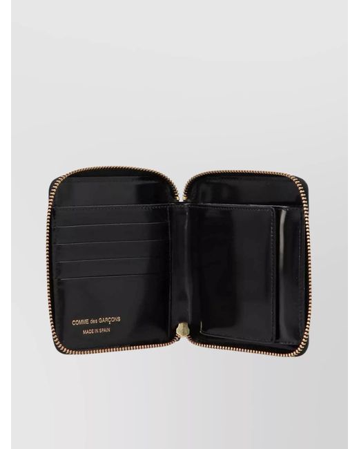 Comme des Garçons Black Leather Polka Dot Embossed Wallet