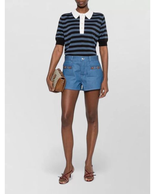 Gucci Blue Denim Short Shorts