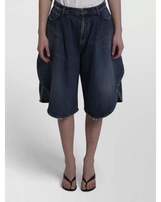 Balenciaga Blue Tulip Denim Shorts Regular Fit Design