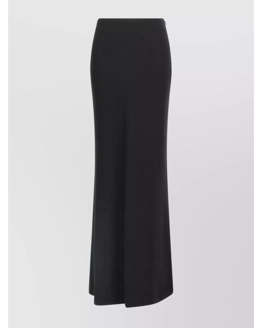 Alessandra Rich Black Silk Straight Skirt