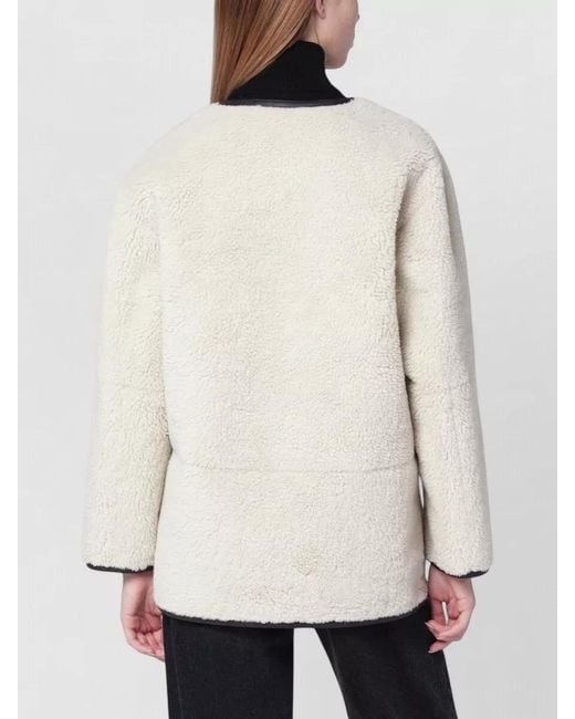 DUNST Natural Coat Contrast Trim Patch Pockets Textured