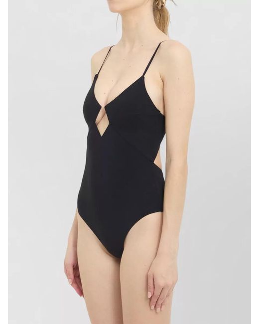 Zimmermann Black Cutout V-Neck Swimsuit