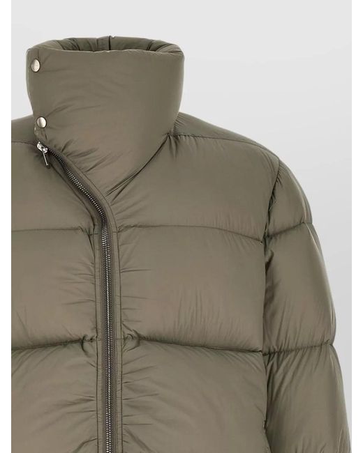 Rick Owens Green Turtle Down Jacket Cropped High Collar for men
